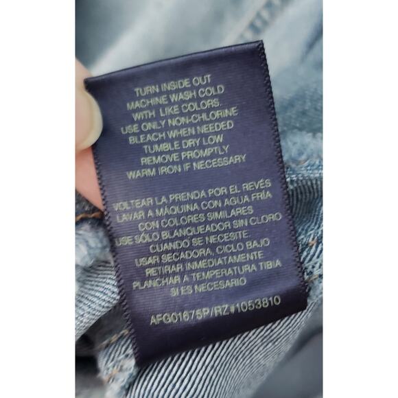 Angels Forever Young Raw Hem Faded Denim Jacket with Flower Embroidery Size 2X - Picture 10 of 10